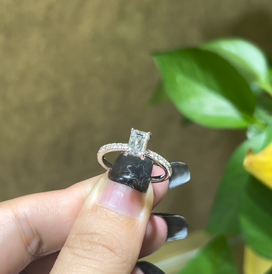 D1246, S925 Silver Women's Ring+Cultivation Diamond 1.0CT