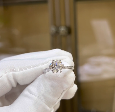 D1247, S925 Silver Women's Ring+Cultivation Diamond 2.0CT