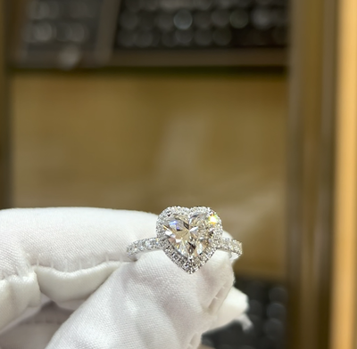 D1243, S925 Silver Women's Ring+Cultivation Diamond 2.0CT