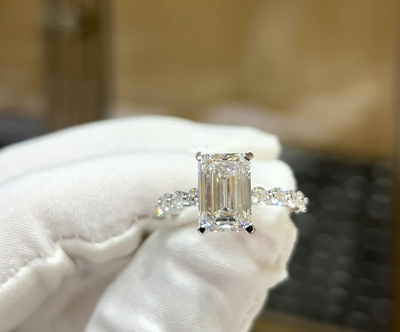 D1245, S925 Silver Women's Ring+Cultivation Diamond 4.0CT
