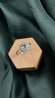 D1223,18 White Gold/Rose Gold Women's Ring+LAB-Diamond3.0CT