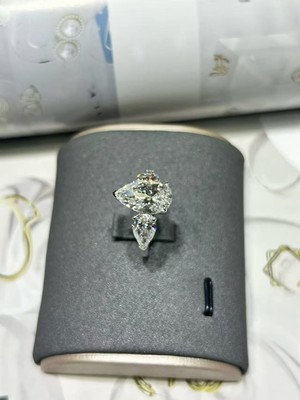 D1232,18 White Gold Women's Ring+LAB-Diamond4.0CT
