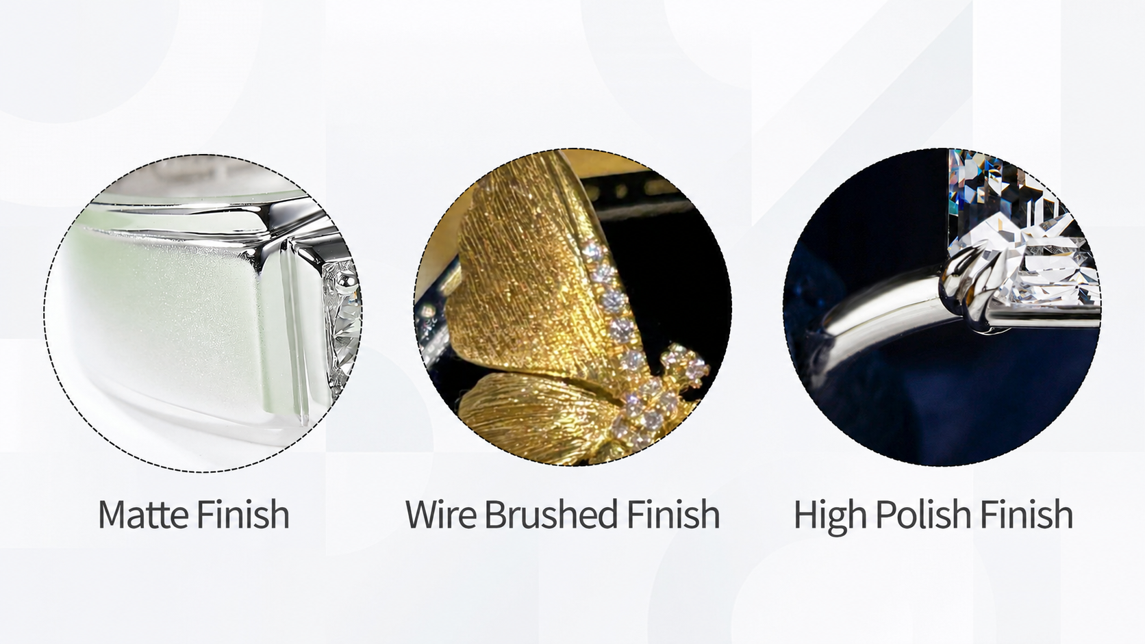 Understanding Common Jewelry Finishes — High Polish, Matte, and Brushed Finishes