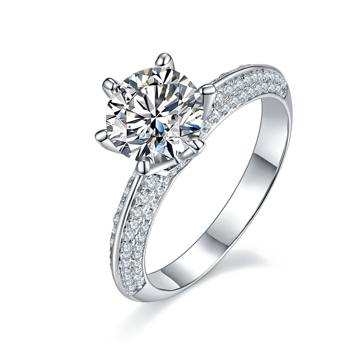半壁江山S925 SilverPlatinum-PlatedLab-grown diamondWomen's Wedding Ring1.5ctD Color