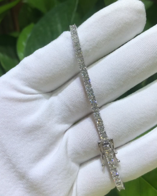 D0809, S925 Silver Tennis Bracelet+Moissanite 8.6CT