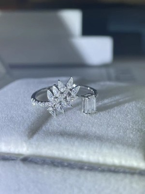D0795,18White Gold Women's Ring+Moissanite 0.5CT