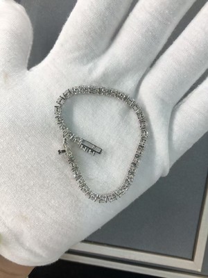 D0797,18White Gold Tennis Bracelet+Moissanite 10.2CT