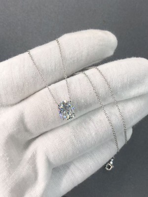 D0794,18 White Gold necklace+Moissanite 2.0CT