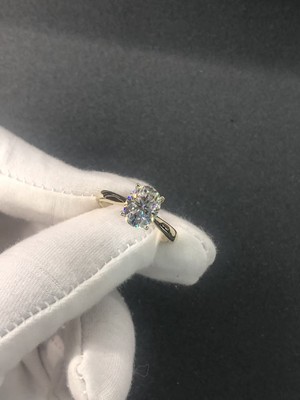 D0790,10 Yellow Gold Women's Ring+Moissanite 2.0CT