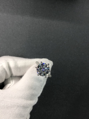 D0782.18 White Gold Women's Ring+Moissanite 5.0CT