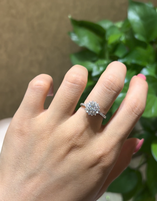 D0778, S925 Silver Women's Ring+Moissanite 1.0CT