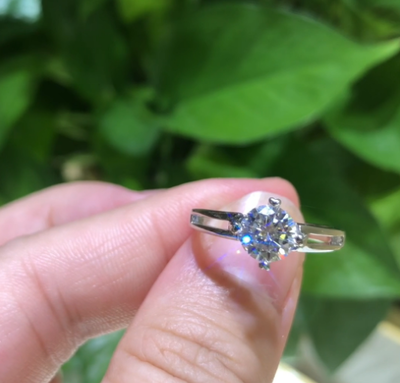 D0776, S925 Silver Women's Ring+Moissanite 3.0CT