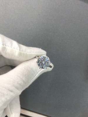 D0783,18White Gold Women's Ring+Moissanite 5.0CT
