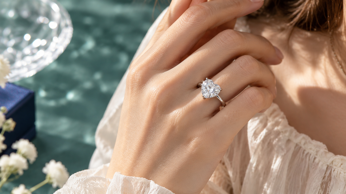 Custom 18K Gold Moissanite Ring