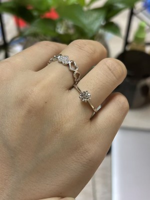 D0571,18 White Gold Women's Ring+Moissanite 0.5CT