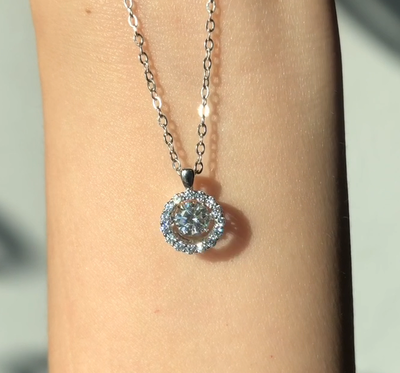 D0568,18 White Gold necklace+Moissanite 0.5CT