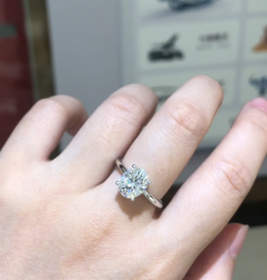 D0563, S925 Silver Women's Ring+Moissanite 4.5CT
