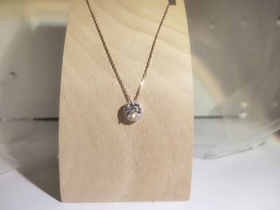 D0566,18K rose gold necklace+Moissanite 1.0CT