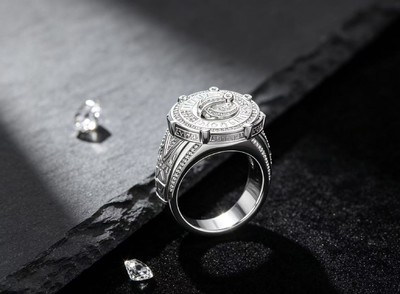 D0540, S925 Silver Men's Ring+Moissanite 0.96CT