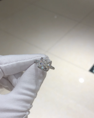 D0530,18 White Gold Women's Ring+Moissanite 3.0CT